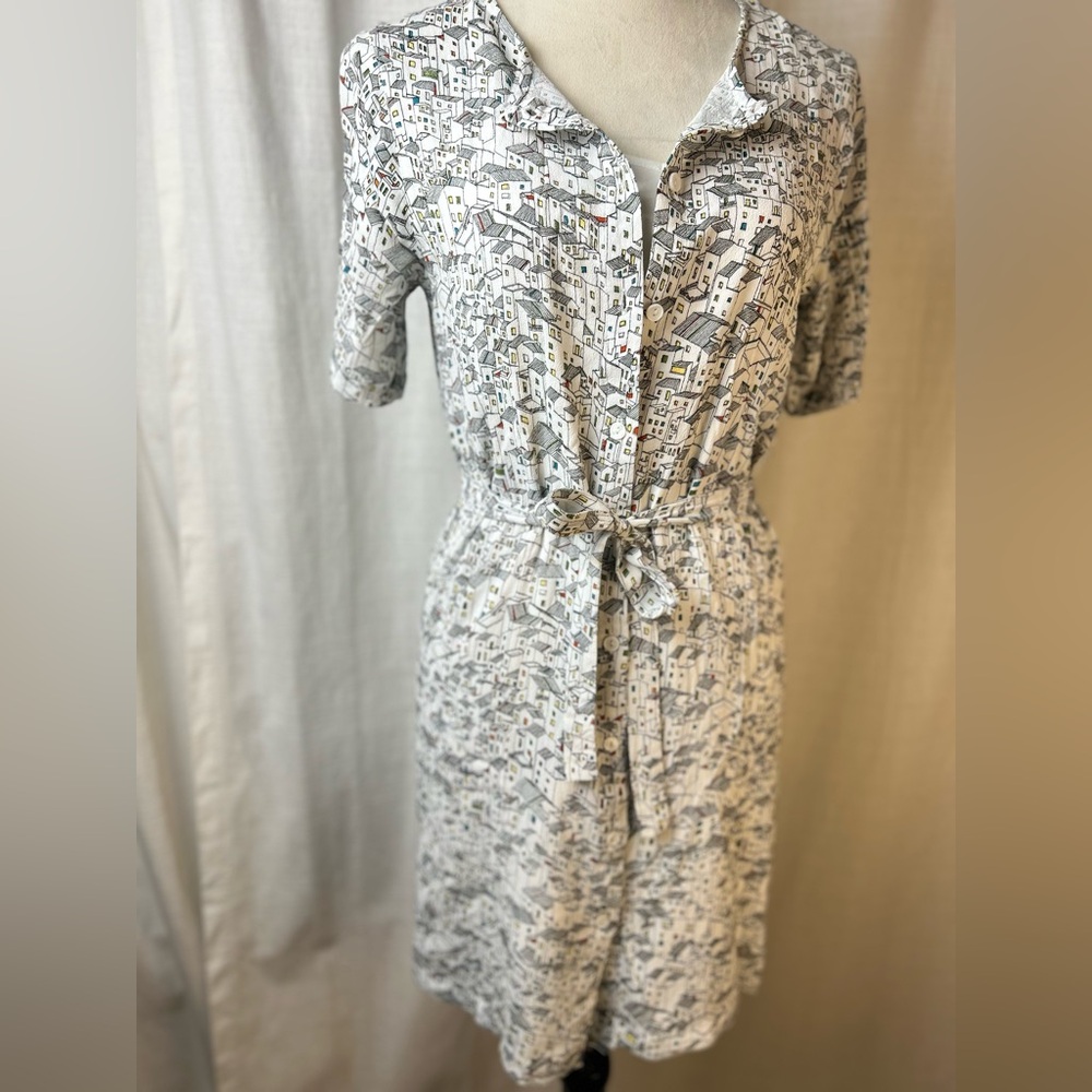 Surkana Barcelona Urban Print Mini Dress in Black and White